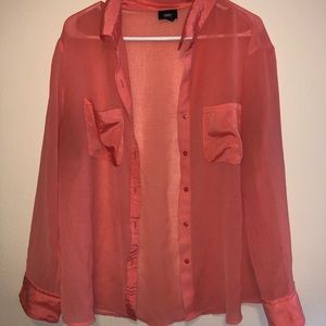 Orange button down blouse